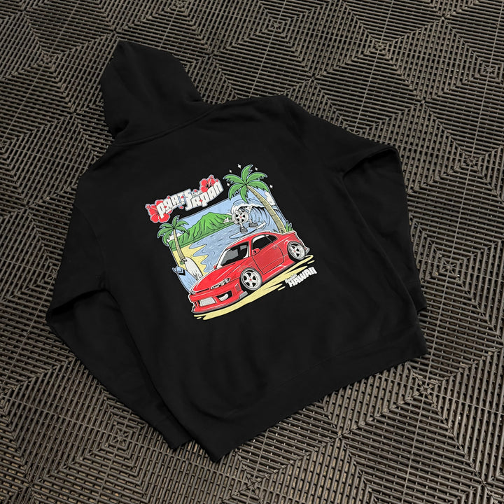 Parts from Japan | Hawaii Postcard Sweatshirt Hoodie - Black