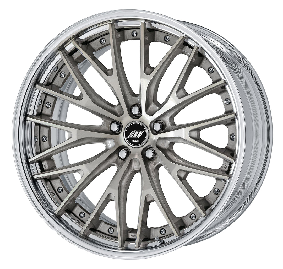 Work Wheels | ZEAST STX Trans Gray Polish | 5X114.3 | 20X8 +7 | Step Rim | A Disk (Set)