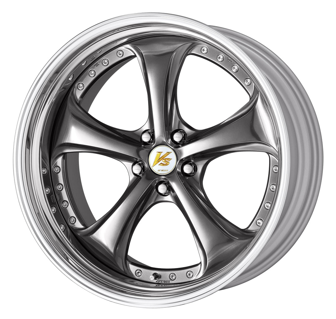 Work Wheels | VS KF# Brilliant Silver Black | 5X114.3 | 21X9 +40 | Step Rim | A Disk