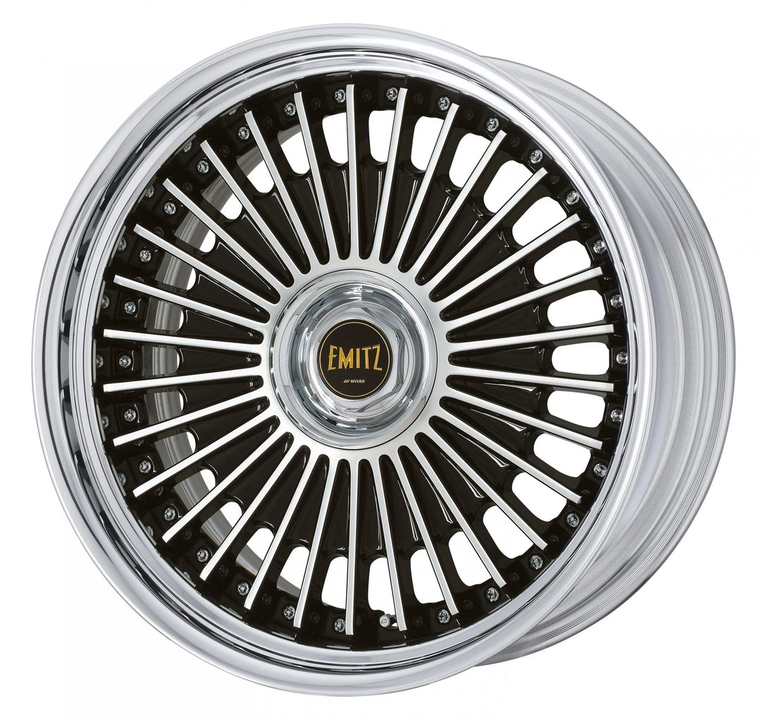 Work Wheels | EMITZ Black Polish | 5X114.3 | 21X9 +2 | Step Rim | A Disk (Pair)