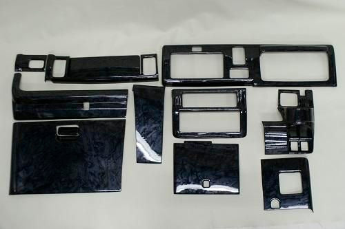 Hello Special | 12-Piece 3D Interior Panel Cover Set - Black Woodgrain for Daihatsu Hijet Truck Jumbo (S500P / S510P Early Model) - photo 4