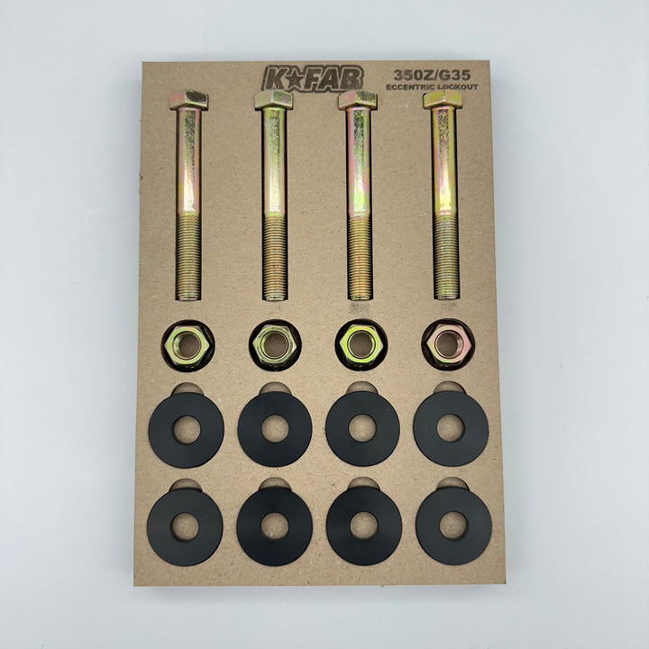 K Fab Eccentric Lockout Kit for Nissan 350z, Infinity G35