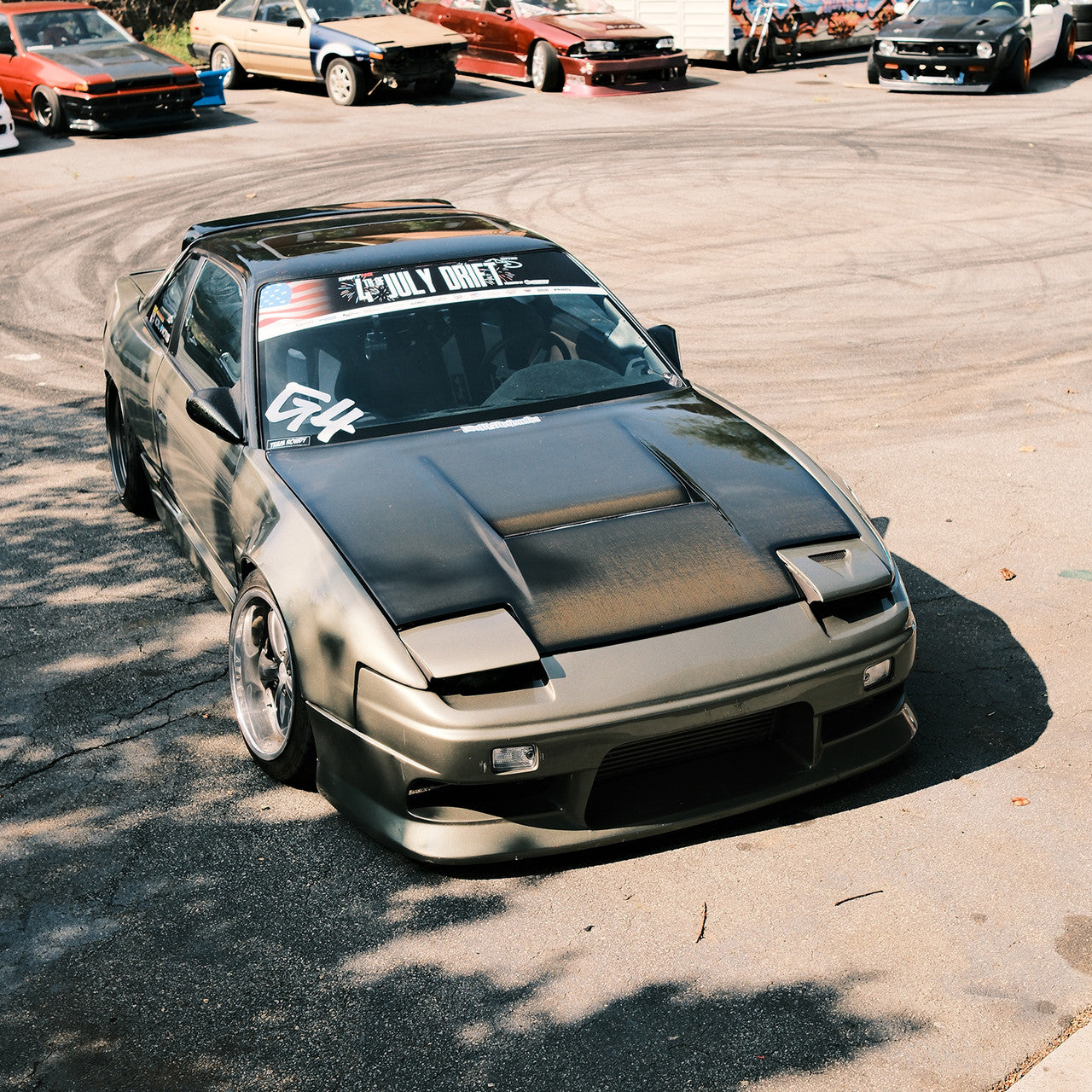 M-Sports Hood for Nissan 180sx (240sx pop up) (COLORED CARBON