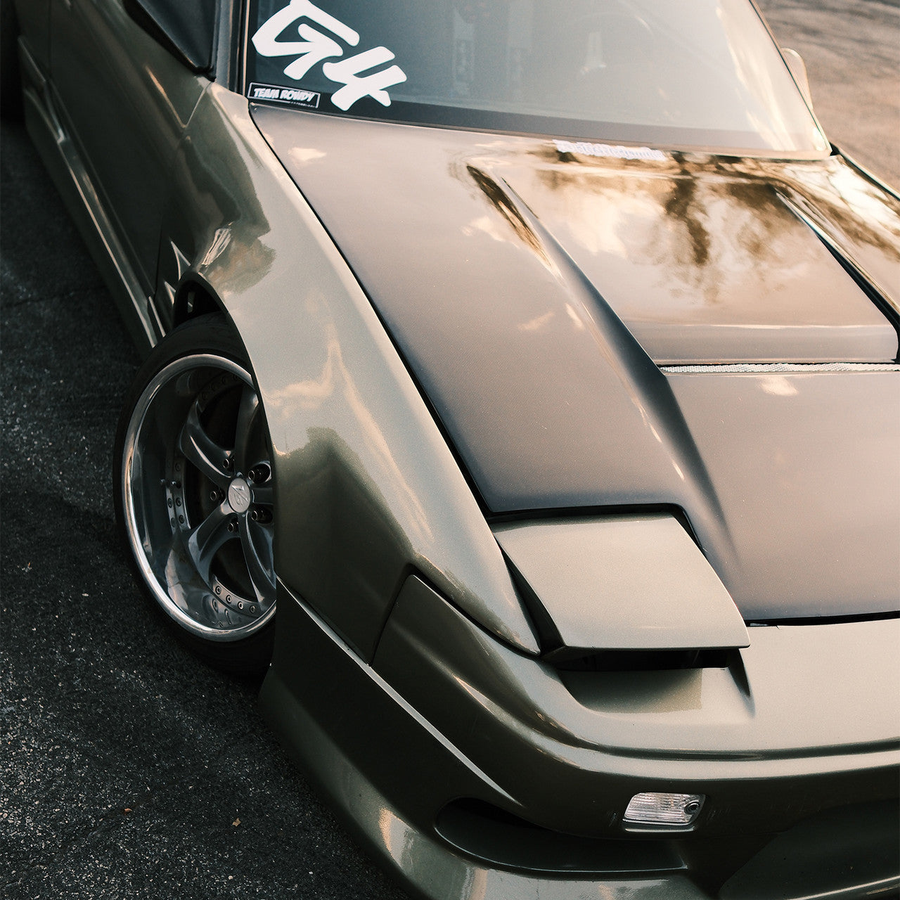 M-Sports Hood for Nissan 180sx (240sx pop up) (COLORED CARBON