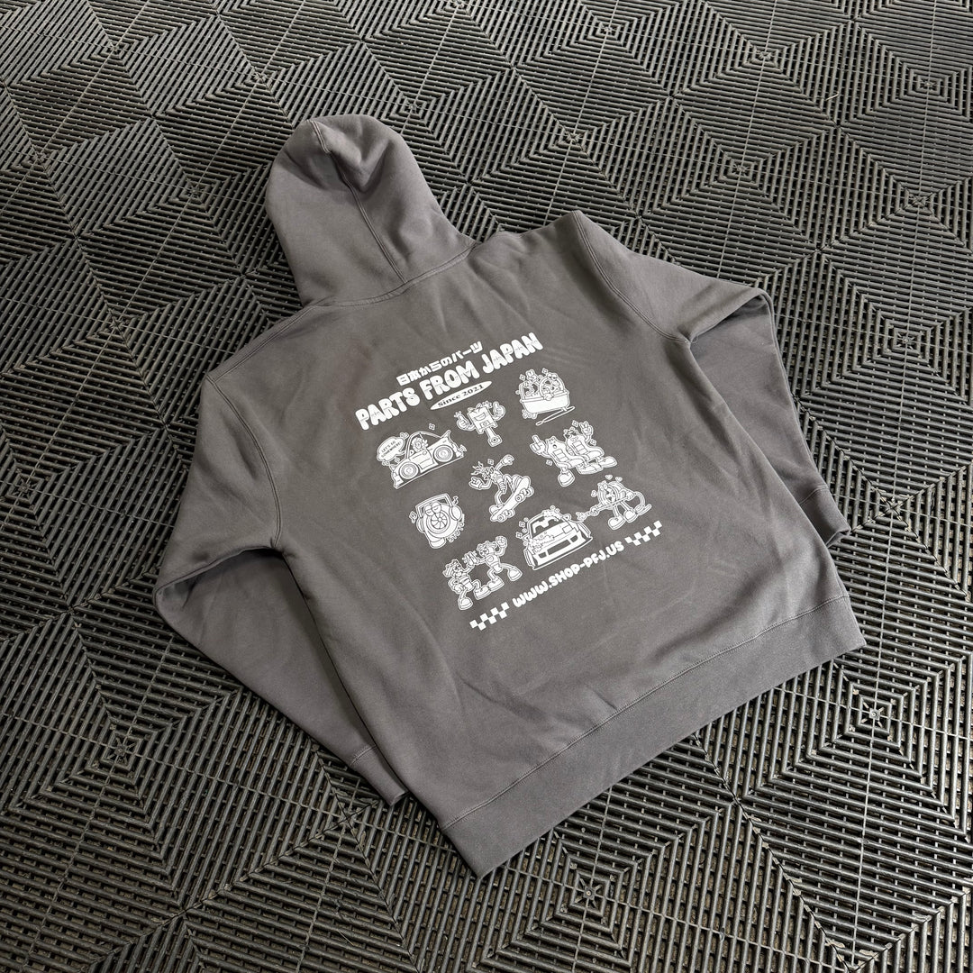 Parts from Japan | Doodle Sweatshirt Hoodie - Grey