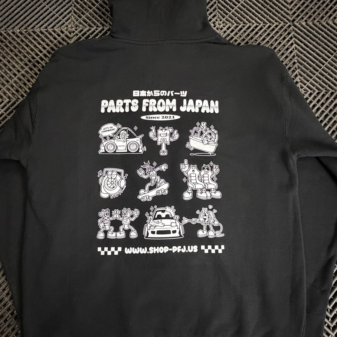 Parts from Japan | Doodle Sweatshirt Hoodie - Black