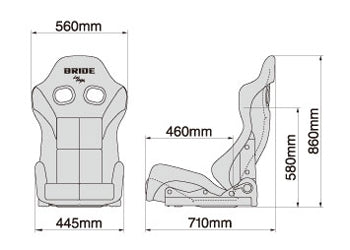 Bride GIAS III Reclining Seat - Red / Silver FRP Shell / Low Cushion