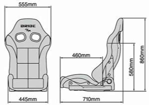 Bride Stradia III EVO-S Reclining Seat - Black & Red / FRP Shell