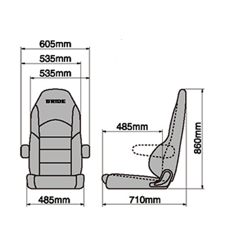 Bride Digo III Light Cruz Seat - Charcoal Gray