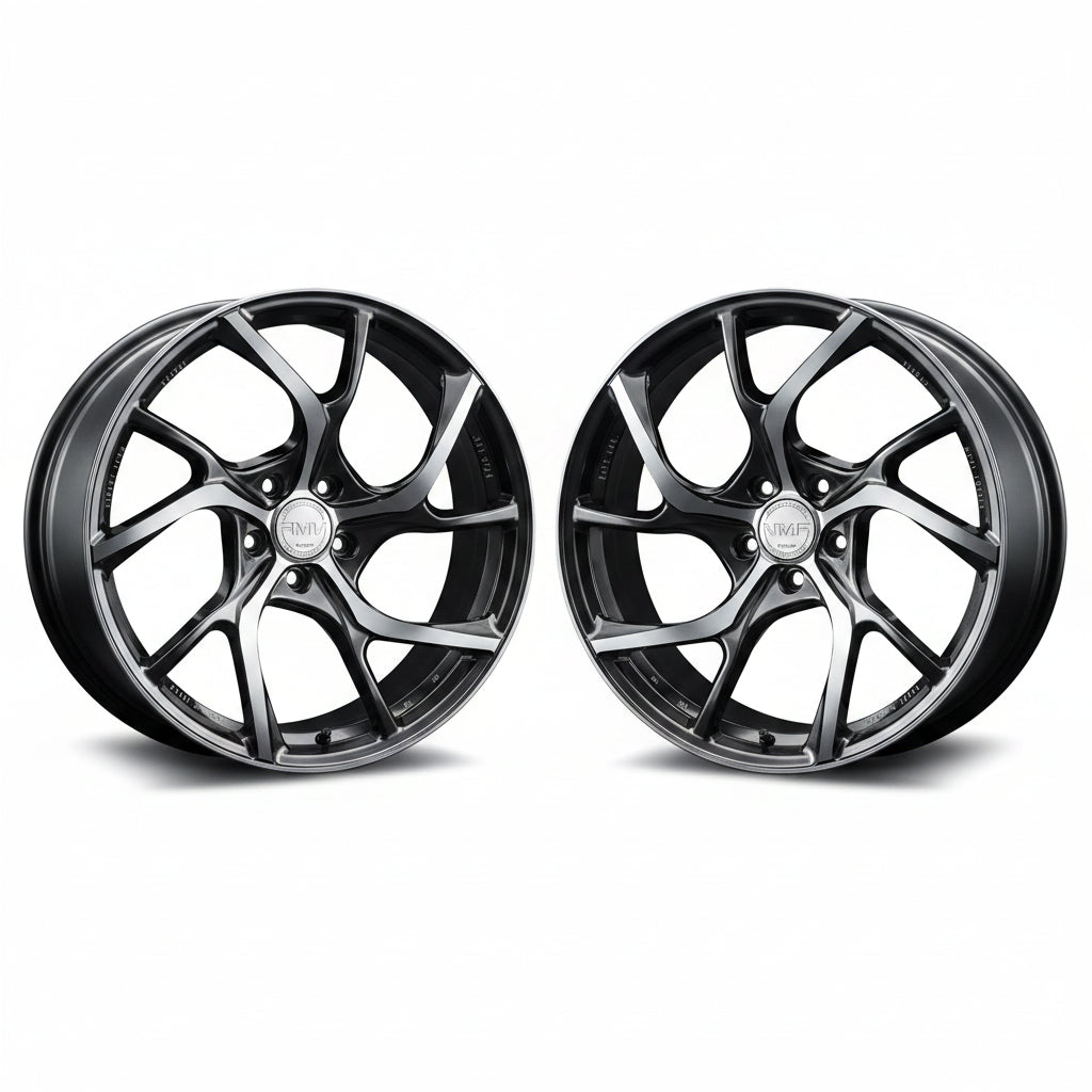 Rays | VMF C-01 Shining Black Metal/Diamond Cut | 5X108 | 20X8.5 +45 (Pair)
