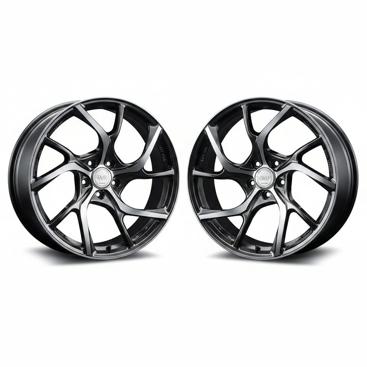 Rays | VMF C-01 Shining Black Metal/Diamond Cut | 5X108 | 20X8.5 +45 (Pair)