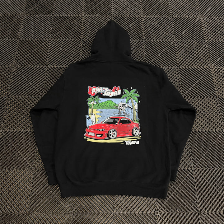Parts from Japan | Hawaii Postcard Sweatshirt Hoodie - Black