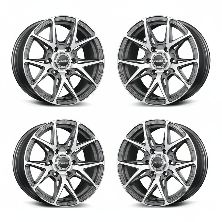 Rays | VERSUS VV21SX Matte Diamond Cut/Side Matte Graphite | 6X139.7 | 17X8.0 +20 (Set)