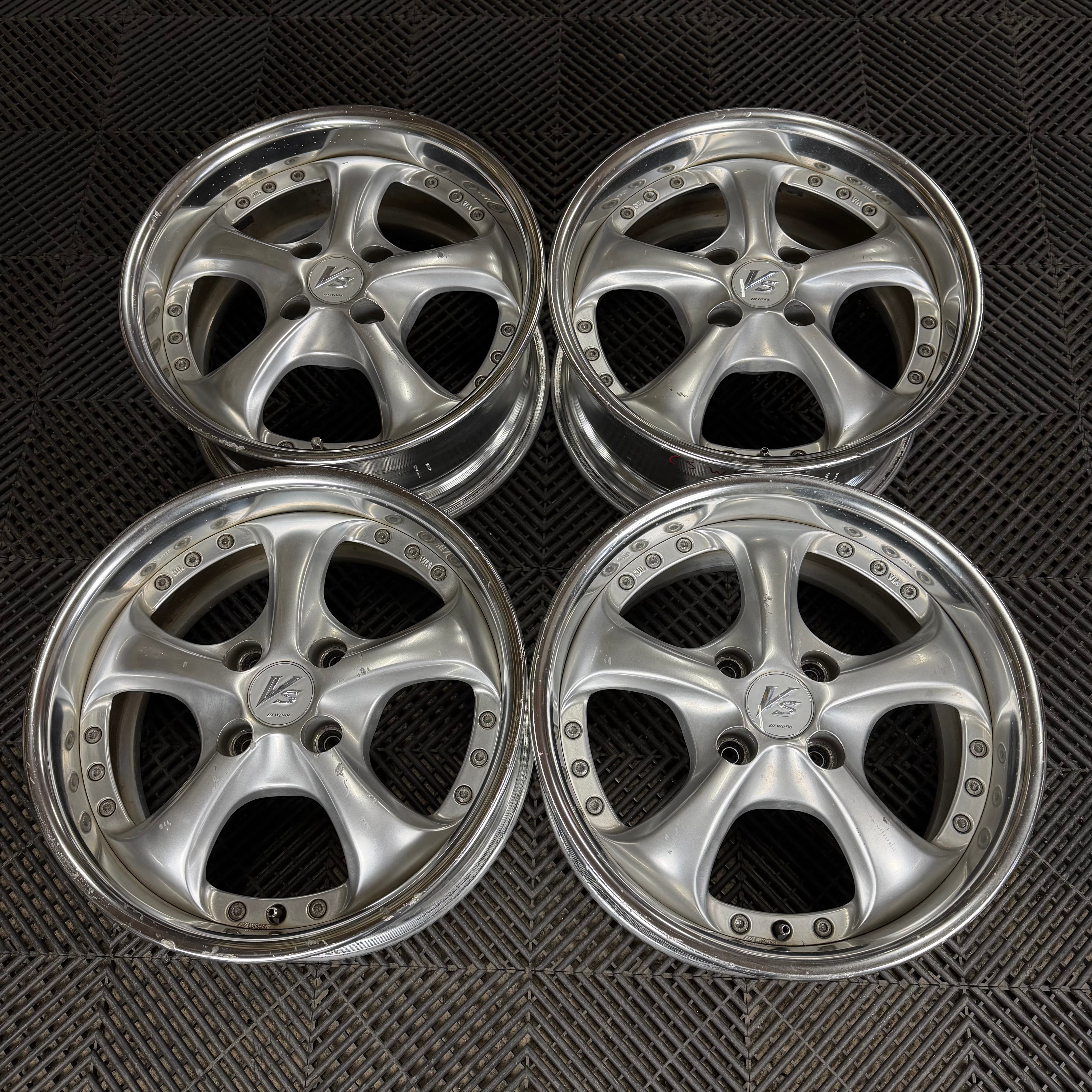デ*)様 WORK VS-KF 15インチ 7J +35 2本 100/4H ホ Work VS KF / 4x100 / 15x7+35 – Parts From Japan