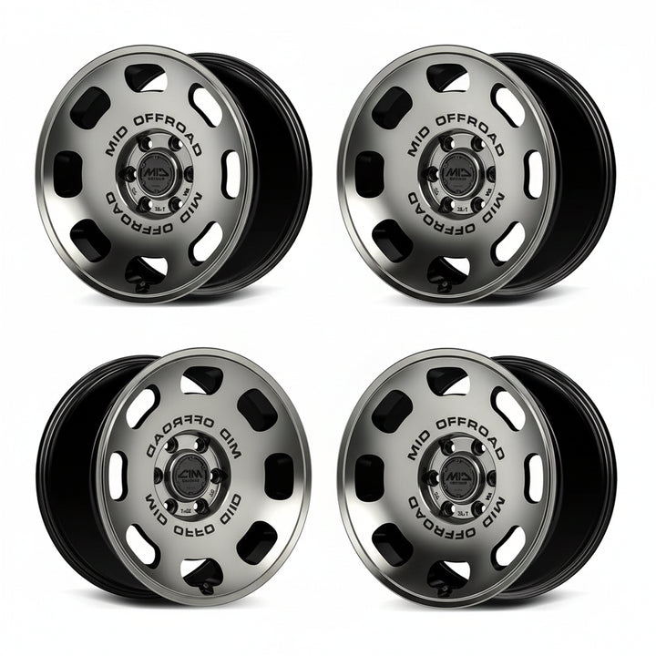 Rays | MID D8 Black Clear/MC | 6X139.7 | 18X9.0 +20 (Set)