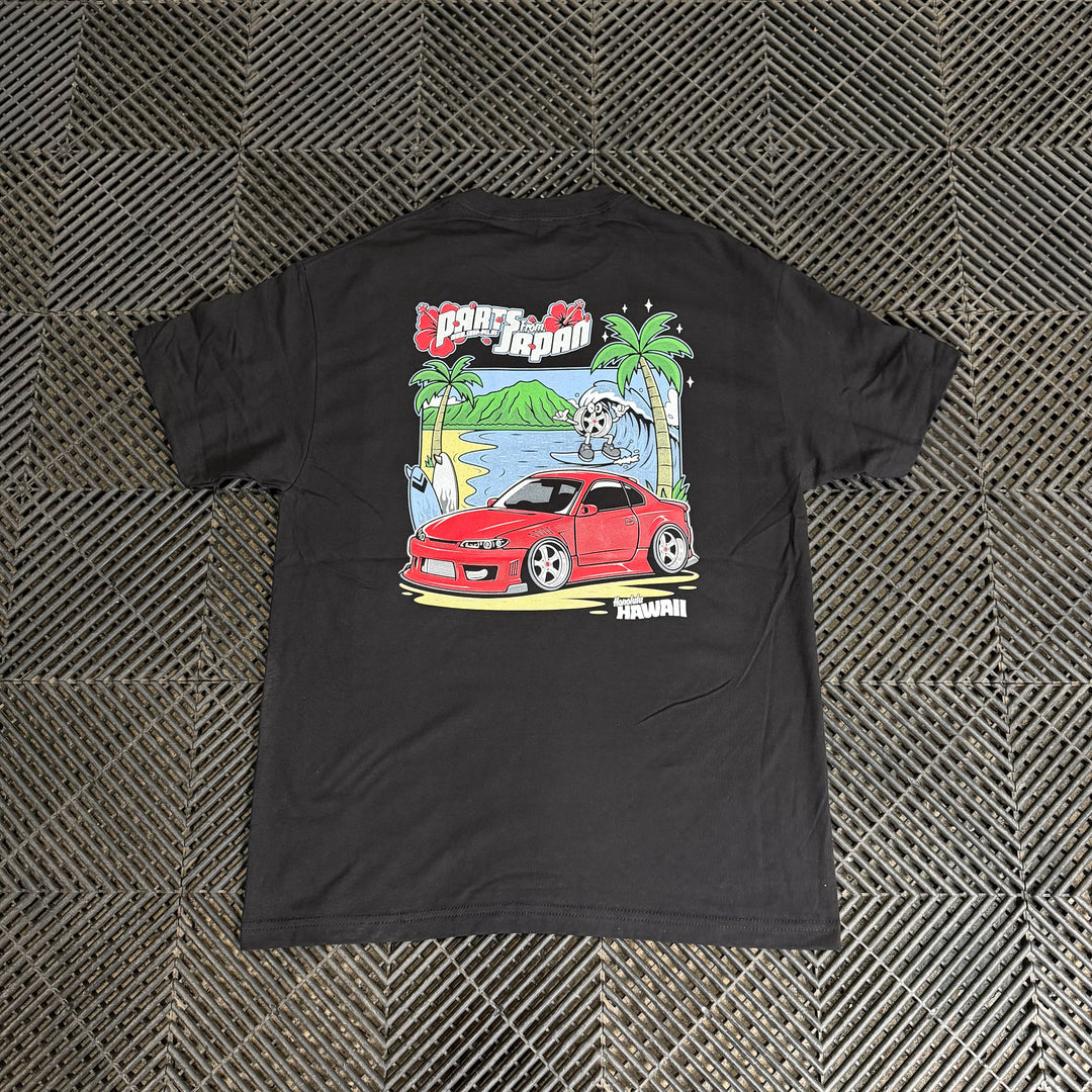 Parts from Japan | Hawaii Postcard T Shirt - Black