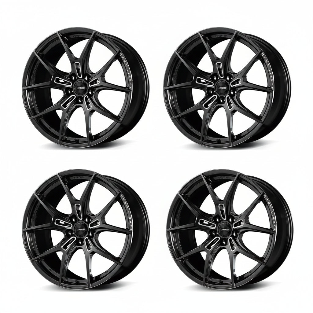 Rays | Gram Lights 57FXZ Super Dark Gunmetal/Machining/Rim Edge DC | 19X8.0 +45 | 5X114.3 (Set)