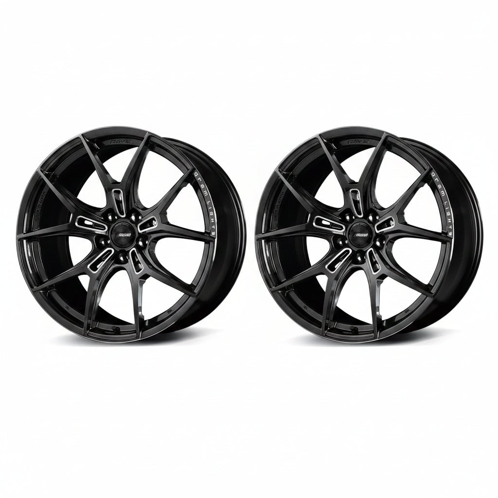 Rays | Gram Lights 57FXZ Super Dark Gunmetal/Machining/Rim Edge DC | 19X8.0 +45 | 5X114.3 (Pair)