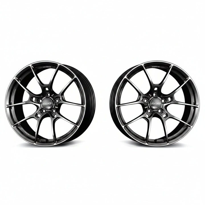 Rays | Volk G025 Shining Black Metal/Rim Edge DC | 5X114.3| 19x8.5 +38 (Pair)