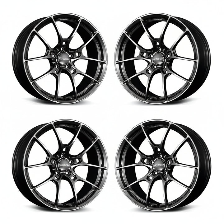 Rays | Volk G025 Shining Black Metal Rim Edge DC | 5X114.3| 18x7.5 +43 (Set)