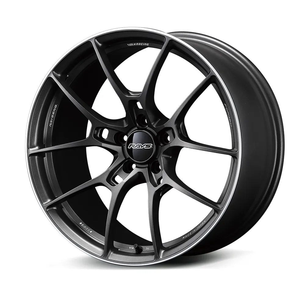 Rays | Volk G025 Matte Gunblack/Rim Edge DC | 16x6.0 +47 | 4X100 (Pair)