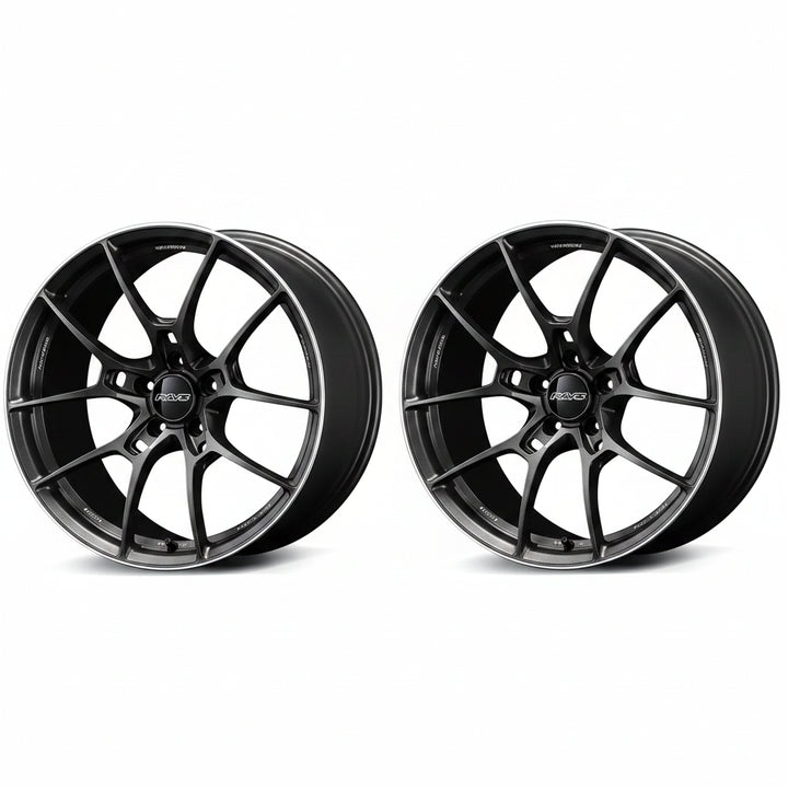 Rays | Volk G025 Matte Gunblack/Rim Edge DC | 5X114.3| 19x10.0 +28 (Pair)