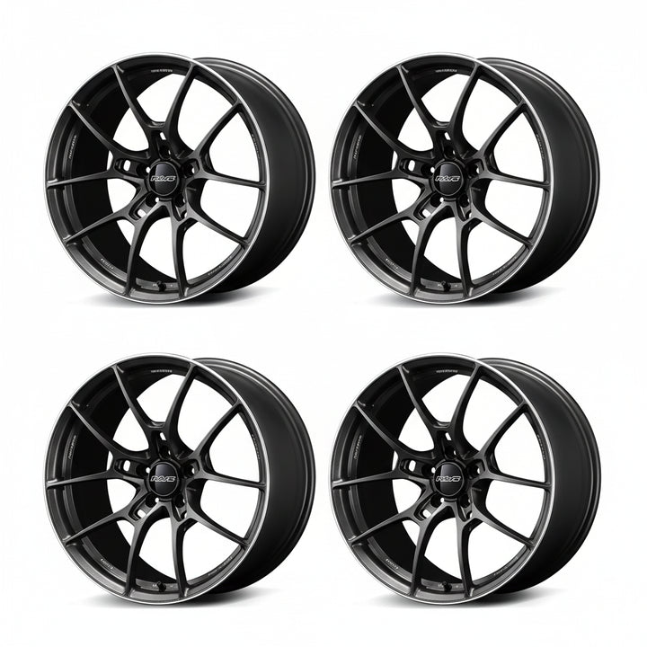 Rays | Volk G025 Matte Gunblack Rim Edge DC | 5X114.3| 19x10.0 +28 (Set)