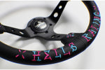 VERTEX SPEED STEERING WHEEL BLUE & PINK 350mm