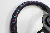 VERTEX SPEED STEERING WHEEL BLUE & PINK 350mm