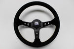 Vertex "King" 330mm Steering Wheel in Black Suede