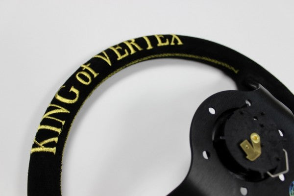 Vertex "King" 330mm Steering Wheel in Black Suede