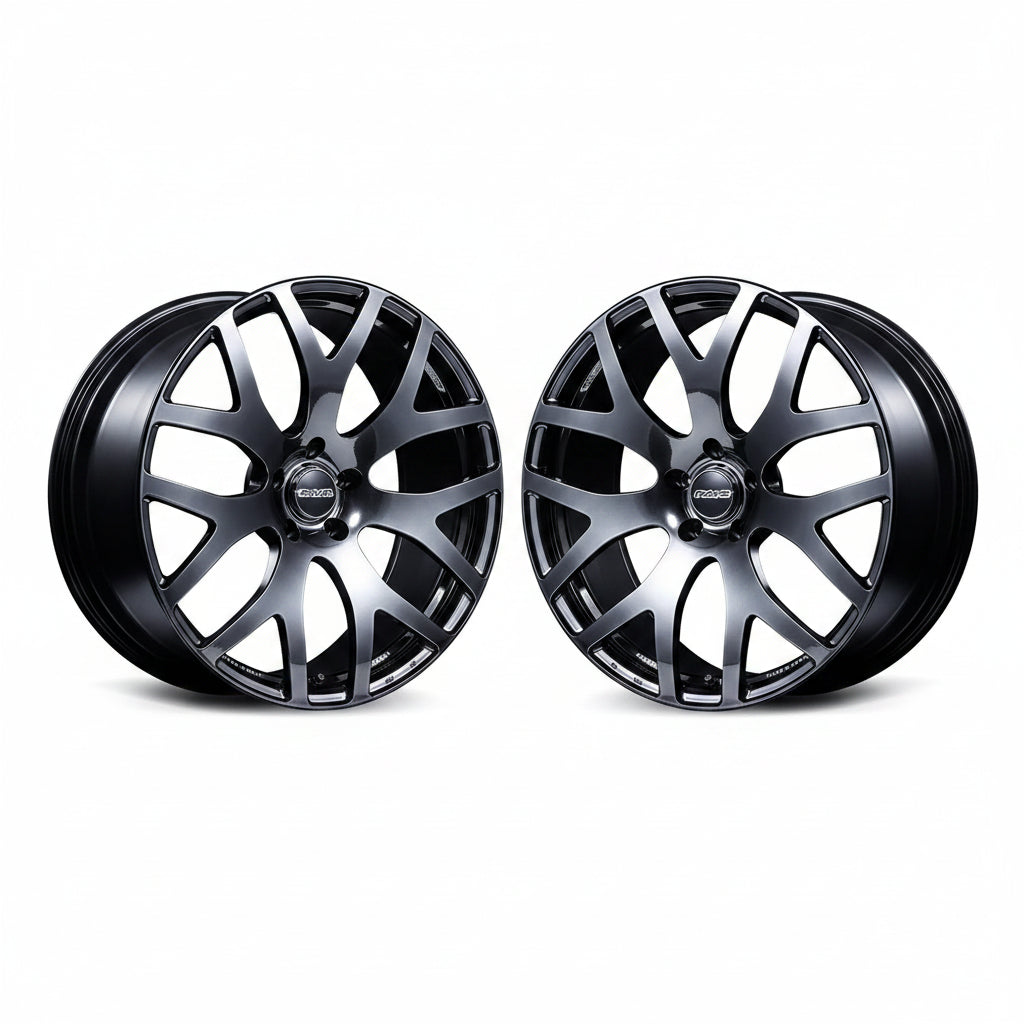 Rays | VMF S-01 Shining Super Black | 5X108 | 20X8.5 +40 (Pair)