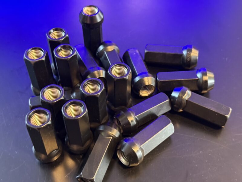 Kazama Auto | Open-End Racing Steel Lug Nuts - Black