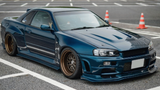 URAS | Super Wide Aero System 75mm Front Fenders for Nissan Skyline R34 2Dr