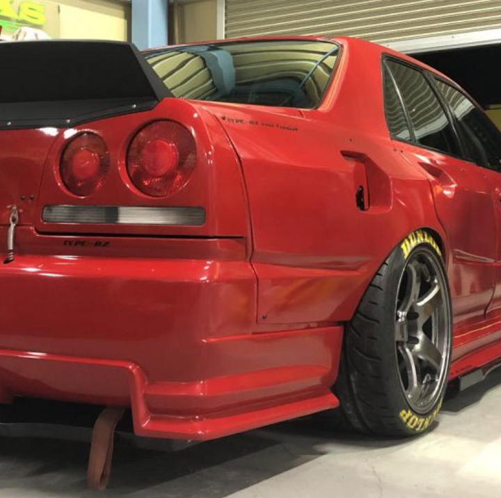 URAS | Type-RZ 75mm Rear Fenders for Nissan R34 Skyline 4Dr