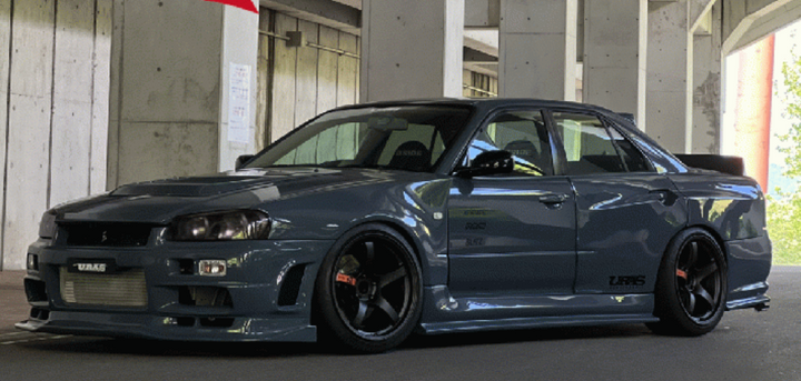 URAS | Super Wide Aero System Side Skirts for Nissan R34 Skyline 4Dr