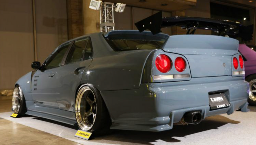 URAS | Super Wide Aero System Rear Bumper for Nissan R34 Skyline 4Dr