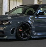 URAS | Super Wide Aero System 75mm Front Fenders for Nissan R34 Skyline 4Dr