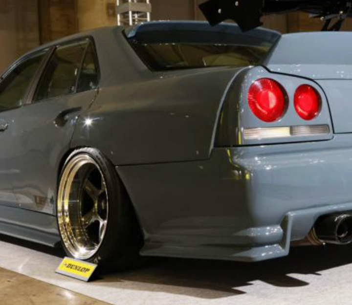 URAS | Super Wide Aero System 75mm Rear Fenders for Nissan R34 Skyline 4Dr