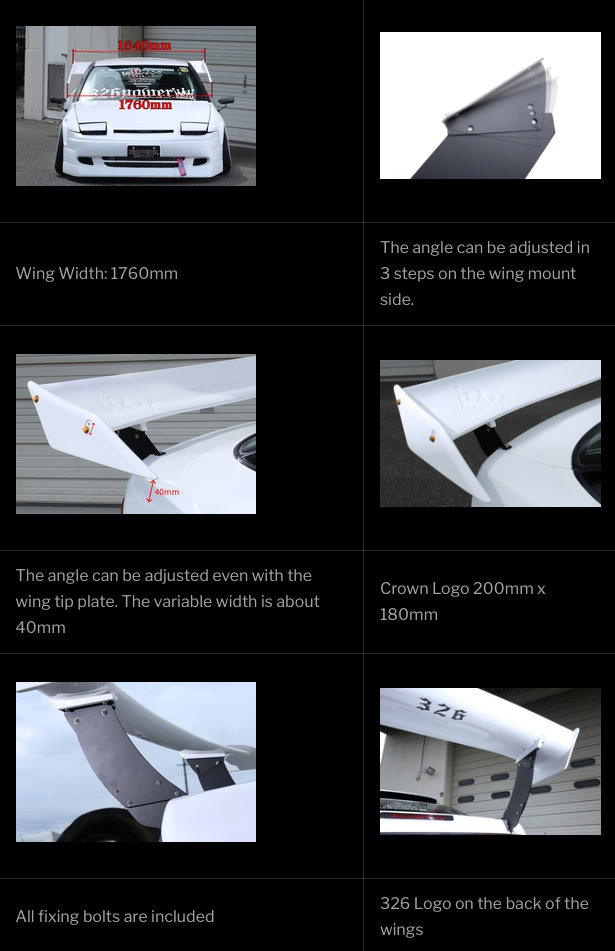 326POWER x NEO Project Universal Kiteiman Rear Wing