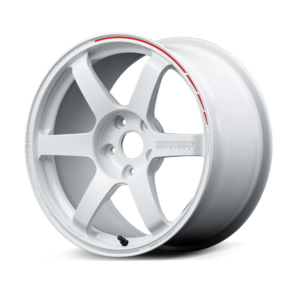 Rays | Volk TE37 SAGA S-plus TIME ATTACK EDITION Dash White/REDOT | 18x9.5 +46 | 5X120 (Pair)