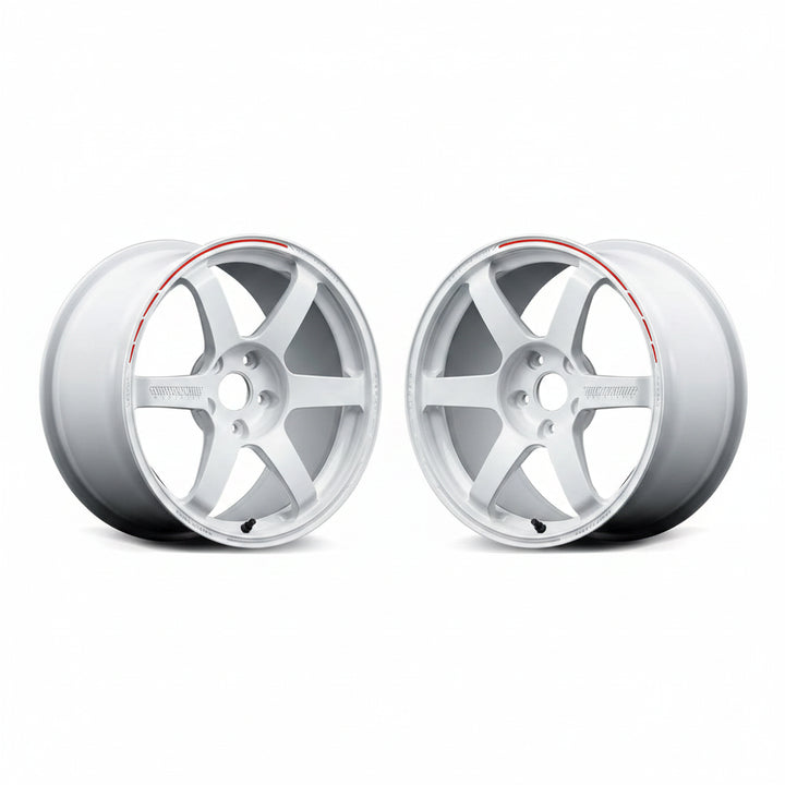 Rays | Volk TE37 SAGA S-plus TIME ATTACK EDITION Dash White/REDOT | 5X114.3| 18x8.0 +46 (Pair)
