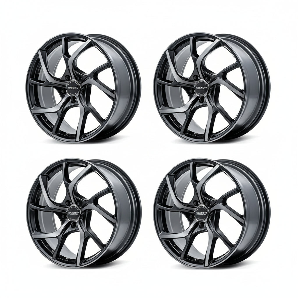 Rays | VMF C-01 PREMIUM Diamond Cut/Matte Translucent Black | 5X112 | 19X10.0 +35 (Set)