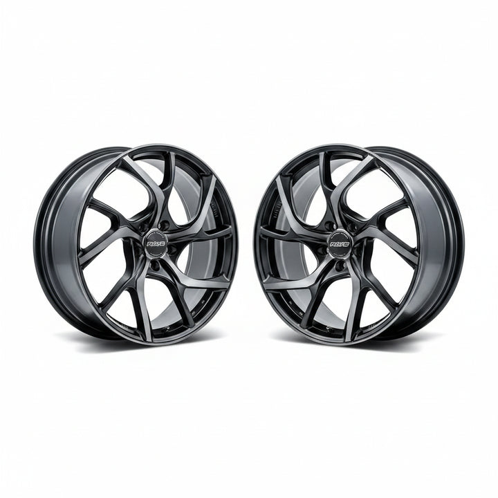 Rays | VMF C-01 PREMIUM Diamond Cut/Matte Translucent Black | 5X112 | 19X8.5 +21 (Pair)