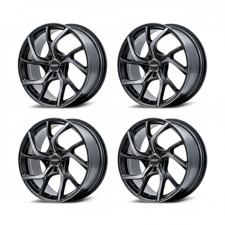 Rays | VMF C-01 Diamond Cut/Matte Translucent Black | 5X114.3 | 19X8.0 +50 (Set)