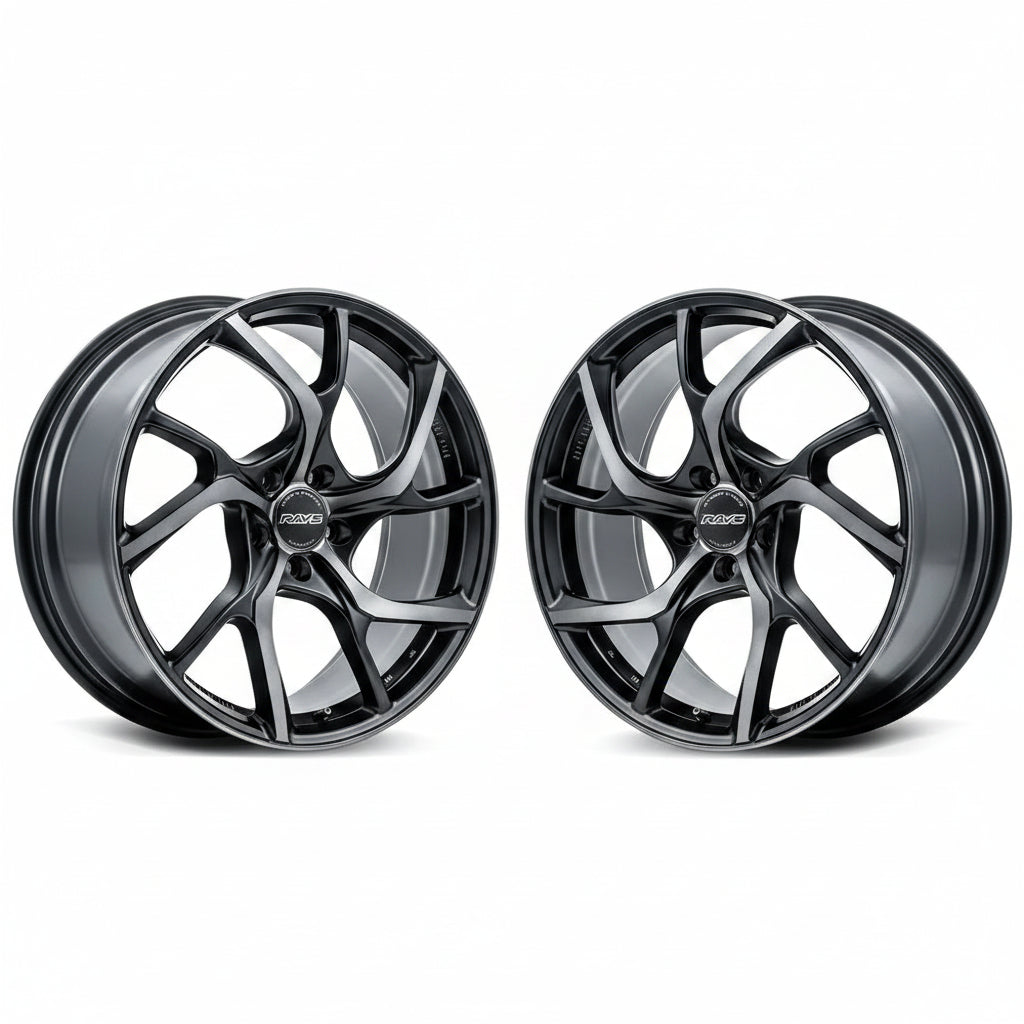 Rays | VMF C-01 Diamond Cut/Matte Translucent Black | 5X114.3 | 19X8.0 +50 (Pair)