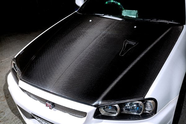 TOP SECRET Dry Carbon Hood for Nissan R34 GTR