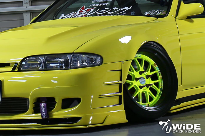 そ*ぱ様 S14前期　ミサイル風　TOPART 326POWER Buri Wide Front Over Fenders 45mm for Nissan S14 Zenki