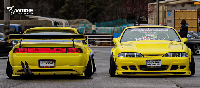 326POWER Buri Wide Front Over Fenders 45mm for Nissan S14 Zenki