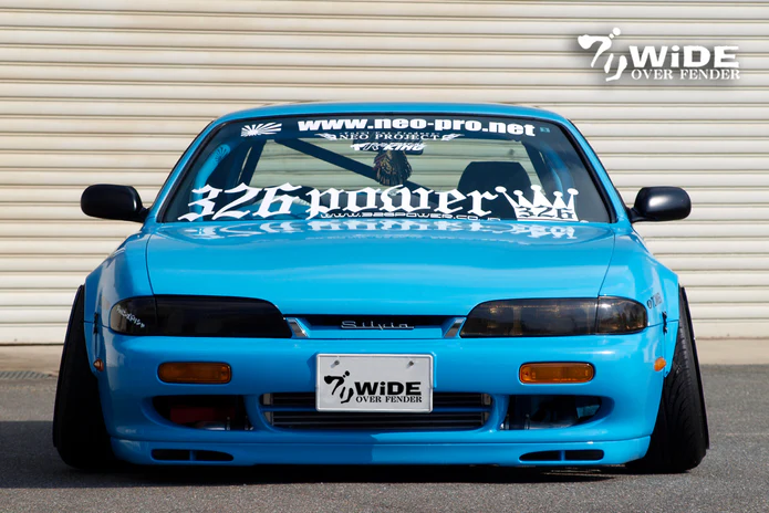 326POWER Buri Wide Front Over Fenders 45mm for Nissan S14 Zenki